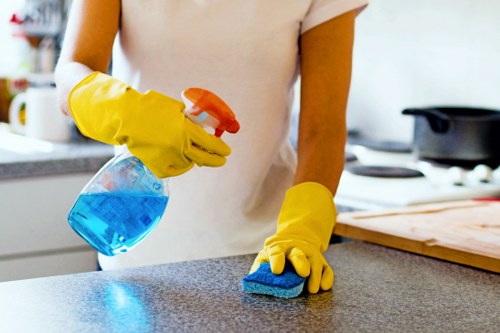 Professional office cleaning supplies ready for a workplace in Pimlico