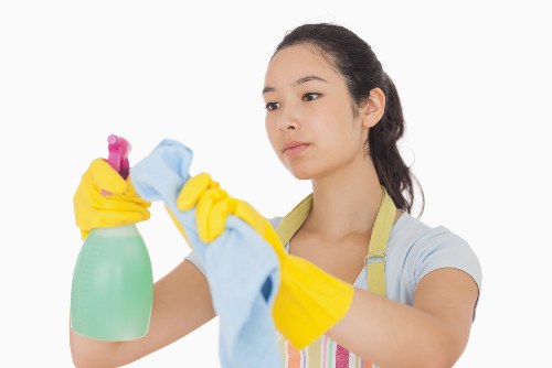 Local cleaner carrying out routine maintenance in Pimlico